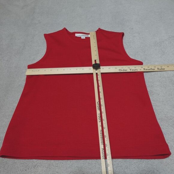 Caroline Rose Set Womens XS Red Black Wool Jacket Tank Pants Christmas‎ Holiday - Picture 15 of 16